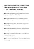 PALS PEDIATRIC EMERGENCY RESUSCITATION FINAL PAPER 2026 FULL QUESTIONS AND CORRECT ANSWERS GRADED A&plus;