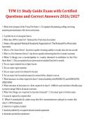 Package deal for TFM &ndash; Comprehensive Exam with Test Questions and 100&percnt; Verified Answers 2026&sol;2027 &ndash; Fire Safety Certification Study Guide