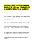 PCA COMPETENCY TEST GEORGIA EXAM EXAMINATION TEST 2026 FULL QUESTIONS AND ACCURATE SOLUTIONS GRADED A&plus;
