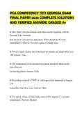 PCA COMPETENCY TEST GEORGIA EXAM FINAL PAPER 2026 COMPLETE SOLUTIONS AND VERIFIED ANSWERS GRADED A&plus;