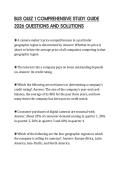 BUS QUIZ 1 COMPREHENSIVE STUDY GUIDE 2026 QUESTIONS AND SOLUTIONS