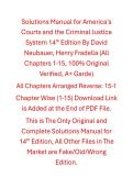 Solutions Manual America's Courts and the Criminal Justice System 14th Edition By David Neubauer&comma; Henry Fradella