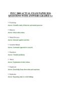 PSYC 2000 ACTUAL EXAM PAPER 2026 QUESTIONS WITH ANSWERS GRADED A&plus;