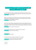 A Level Biology Paper 1 &ndash; 2026&sol;2027 Examination Questions and Detailed Answers for A&plus; Revision Preparation&vert;A-Level Biology &ndash; Paper 1
