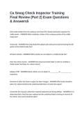 Ca Smog Check Inspector Training Final Review &lpar;Part 2&rpar; Exam Questions & Answers