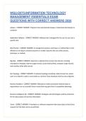 WGU-D075-INFORMATION TECHNOLOGY MANAGEMENT ESSENTIALS EXAM QUESTIONS WITH CORRECT ANSWERS 2026