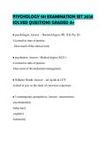 PSYCHOLOGY 101 EXAMINATION SET 2026 SOLVED QUESTIONS GRADED A&plus;