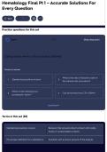 Hematology Final Pt 1 &ndash; Accurate Solutions For Every Question