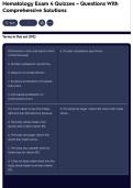 Hematology Exam 4 Quizzes &ndash; Questions With Comprehensive Solutions