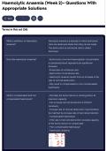 Haemolytic Anaemia &lpar;Week 2&rpar;&ndash; Questions With Appropriate Solutions
