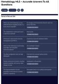 Hematology MLS &ndash; Accurate Answers To All Questions