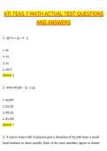 ATI TEAS 7 MATH ACTUAL TEST 2026 Questions & Answers &plus; Rationales Updated 2026&vert; 2027 Ultimate Study Guide & Instant PDF