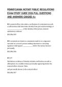 PENNSYLVANIA NOTARY PUBLIC REGULATIONS EXAM STUDY GUIDE 2026 FULL QUESTIONS AND ANSWERS GRADED A&plus;