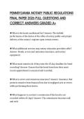 PENNSYLVANIA NOTARY PUBLIC REGULATIONS FINAL PAPER 2026 FULL QUESTIONS AND CORRECT ANSWERS GRADED A&plus;