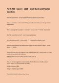 Psych 401 &ndash; Exam 1 &ndash; 2026 &ndash; Study Guide and Practice Questions