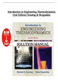 Solutions Manual&ndash;Introduction to Engineering Thermodynamics 2nd Edition by Sonntag & Borgnakke &lpar;All Chapters Covered&rpar;