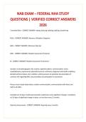 NAB Exam &ndash; Federal NHA Study Questions &vert; Verified Correct Answers 2026