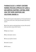 PHARMACOLOGY A PATIENT-CENTERED NURSING PROCESS APPROACH BY LINDA E&period; MCCUISTION CHAPTERS 1&ndash;58 FINAL PAPER 2026 TEST PAPER QUESTIONS AND SOLUTIONS GRADED A&plus;