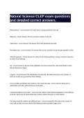  Natural Science CLEP exam questions and 
