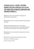 PHARMACOLOGY A PATIENT CENTERED NURSING PROCESS APPROACH 401 ACTUAL TEST PAPER 2026 COMPLETE QUESTIONS AND ANSWERS GRADED A&plus;