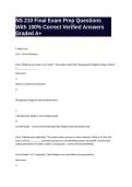 NS 210 Final Exam Prep Questions With 100&percnt; Correct Verified Answers Graded A&plus;