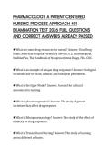 PHARMACOLOGY A PATIENT CENTERED NURSING PROCESS APPROACH 401 EXAMINATION TEST 2026 FULL QUESTIONS AND CORRECT ANSWERS ALREADY PASSED