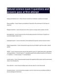 Natural science exam 3 questions and answers 