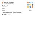 Mathematics Progression Test 2025 Mark Scheme  Math Progression Test 2025 Answers & Marking Guide  Mathematics Progression Assessment 2025 Mark Scheme