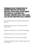 PHARMACOLOGY CONNECTIONS TO NURSING PRACTICE 5TH EDITION MICHAEL ADAMS CAROL QUAM URBAN TEST BANK ALL CHAPTERS 100&percnt; ORIGINAL VERIFIED FINAL STUDY GUIDE 2026 SOLVED QUESTIONS FULLY CORRECT