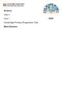 Cambridge Primary Science Stage 6 Paper 1 Mark Scheme &ndash; 2025 Progression Test