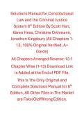 Solutions Manual Constitutional Law and the Criminal Justice System 8th Edition By Scott Harr&comma; K&auml;ren Hess&comma; Christine Orthmann&comma; Jonathon Kingsbury