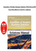 Solutions Manual  &ndash; Essentials of Modern Business Statistics 8th Edition by Anderson &vert; Microsoft&reg; Excel&reg; Included &vert; Complete All Chapters &vert; Instant PDF Download