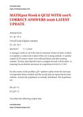 MATH302 Week 6 QUIZ WITH 100&percnt; CORRECT ANSWERS 2026 LATEST UPDATE