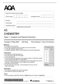 AQA AS Level Chemistry Paper 1 &ndash; Inorganic and Physical Chemistry June 2025 with Model Answers