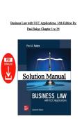 Solution Manual &ndash; Business Law with UCC Applications 16th Edition by Kenneth W&period; Sukys &vert; All Chapters Covered &vert; Instant PDF Download