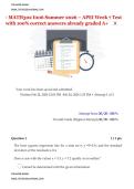 MATH302 I006 Summer 2026 &ndash; APEI Week 7 Test with 100&percnt; correct answers already graded A&plus; 