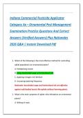 Indiana Commercial Pesticide Applicator  Category 3a &ndash; Ornamental Pest Management  Examination Practice Questions And Correct  Answers &lpar;Verified Answers&rpar; Plus Rationales  2026 Q&A &vert; Instant Download Pdf