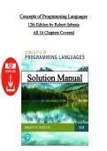 Solution Manual  &ndash; Concepts of Programming Languages 12th Edition by Robert Sebesta &vert; All Chapters Covered &vert; Instant PDF Download