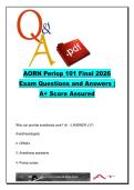 AORN Periop 101 &ndash; Perioperative Nursing&comma; Anesthesia & Surgical Safety &vert; 140 Exam Questions with Answers &vert; Chamberlain University 2026