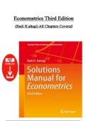 Solutions Manual &ndash; Econometrics 3rd Edition by Badi H&period; Baltagi &vert; All Chapters Covered &vert; Instant PDF Download