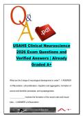 USAHS Clinical Neuroscience Exam 2026 &ndash; 340 Questions and Answers on Neurodevelopment&comma; Cranial Nerves&comma; Neuroanatomy and Neuroplasticity &ndash; University of St&period; Augustine for Health Sciences