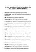 PTI TEST CERTIFICATION FINAL TEST 2026 QUESTIONS WITH CORRECT ANSWERS GRADED A&plus;