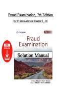 Solutions Manual  &ndash; Fraud Examination 7th Edition by W&period; Steve Albrecht &vert; All Chapters Covered &vert; Instant PDF Download