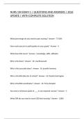 NURS 104 EXAM 1 &vert; QUESTIONS AND ANSWERS &vert; 2026 UPDATE &vert; WITH COMPLETE SOLUTION