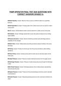 PUMP OPERATOR FINAL TEST 2026 QUESTIONS WITH CORRECT ANSWERS GRADED A&plus;