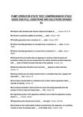 PUMP OPERATOR STATE TEST COMPREHENSIVE STUDY GUIDE 2026 FULL QUESTIONS AND SOLUTIONS GRADED A&plus;