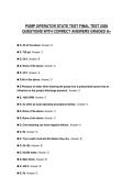 PUMP OPERATOR STATE TEST FINAL TEST 2026 QUESTIONS WITH CORRECT ANSWERS GRADED A&plus;
