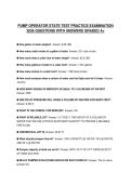 PUMP OPERATOR STATE TEST PRACTICE EXAMINATION 2026 QUESTIONS WITH ANSWERS GRADED A&plus;