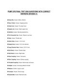 PUMP OPS FINAL TEST 2026 QUESTIONS WITH CORRECT ANSWERS GRADED A&plus;