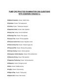PUMP OPS PRACTICE EXAMINATION 2026 QUESTIONS WITH ANSWERS GRADED A&plus;